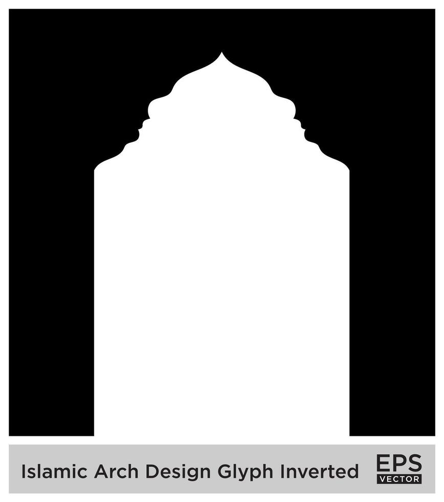 Islamic Arch Design Glyph Inverted Black Filled silhouettes Design pictogram symbol visual illustration vector