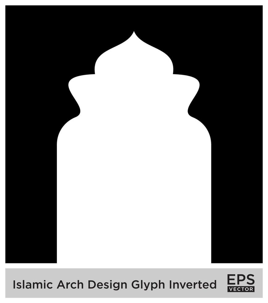 Islamic Arch Design Glyph Inverted Black Filled silhouettes Design pictogram symbol visual illustration vector