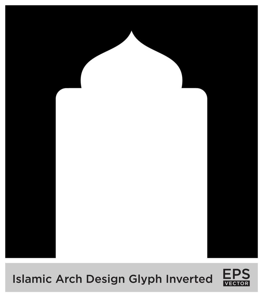 Islamic Arch Design Glyph Inverted Black Filled silhouettes Design pictogram symbol visual illustration vector