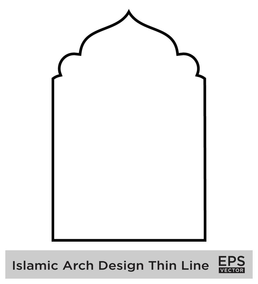 Islamic Arch Design Thin Line Black stroke silhouettes Design pictogram symbol visual illustration vector