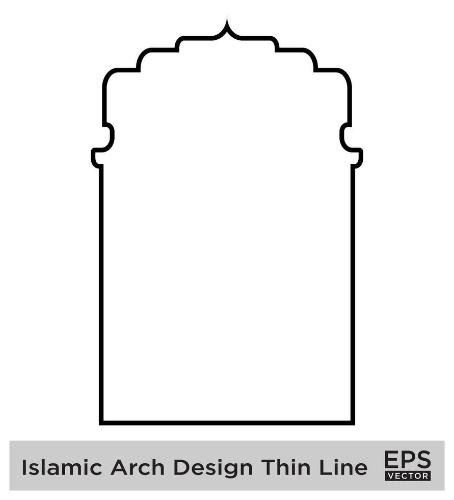 Islamic Arch Design Thin Line Black stroke silhouettes Design pictogram symbol visual illustration vector