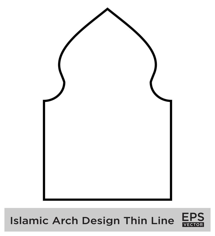 Islamic Arch Design Thin Line Black stroke silhouettes Design pictogram symbol visual illustration vector
