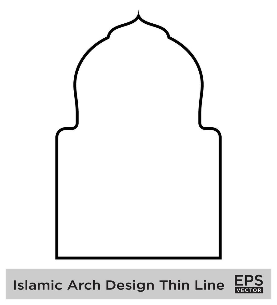 islámico arco diseño Delgado línea negro carrera siluetas diseño pictograma símbolo visual ilustración vector