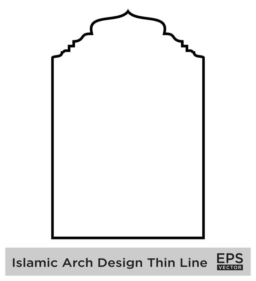 Islamic Arch Design Thin Line Black stroke silhouettes Design pictogram symbol visual illustration vector