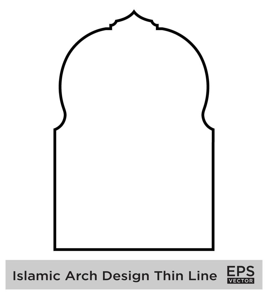 Islamic Arch Design Thin Line Black stroke silhouettes Design pictogram symbol visual illustration vector