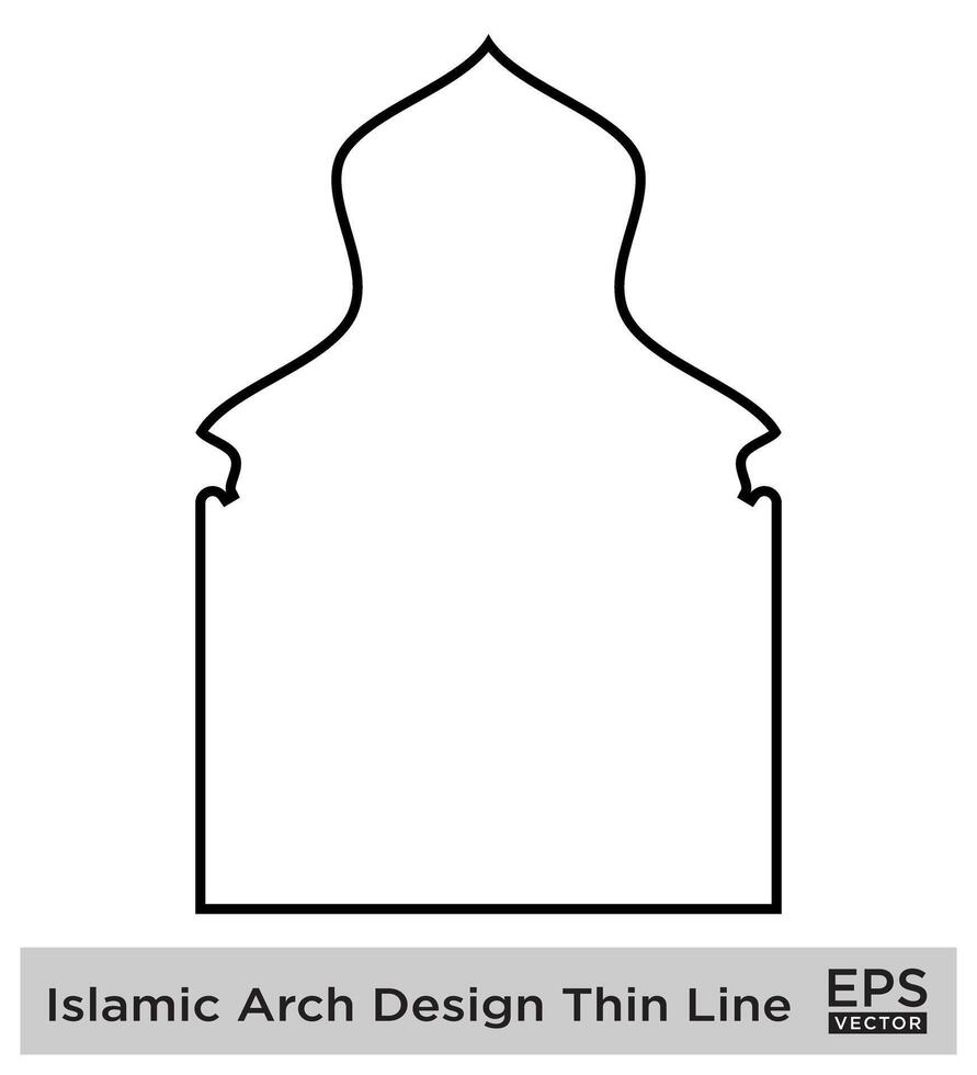 Islamic Arch Design Thin Line Black stroke silhouettes Design pictogram symbol visual illustration vector