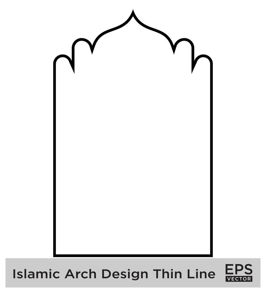 Islamic Arch Design Bold Line Outline Linear Black Stroke silhouettes Design pictogram symbol visual illustration vector