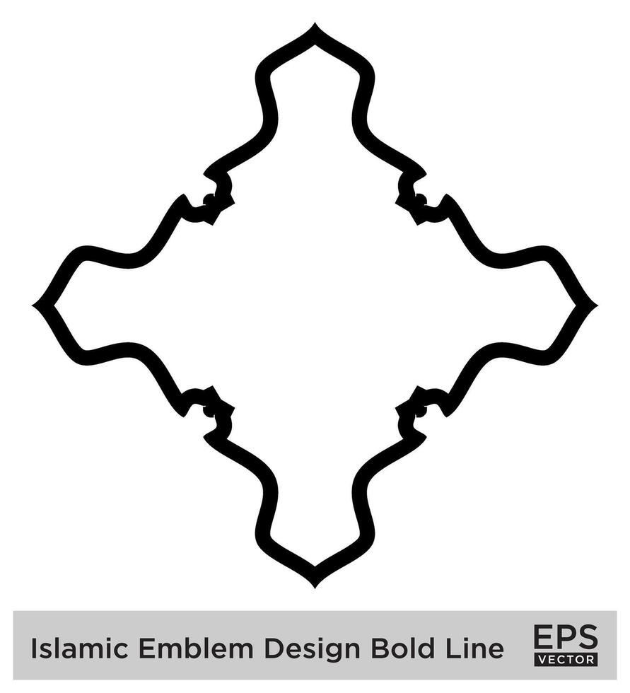 Islamic Amblem Design Bold Line Black Stroke silhouettes Design pictogram symbol visual illustration vector