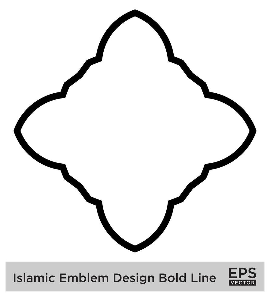 Islamic Amblem Design Bold Line Black Stroke silhouettes Design pictogram symbol visual illustration vector