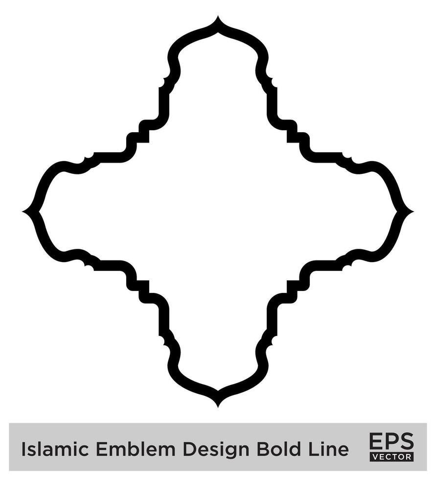 Islamic Amblem Design Bold Line Black Stroke silhouettes Design pictogram symbol visual illustration vector