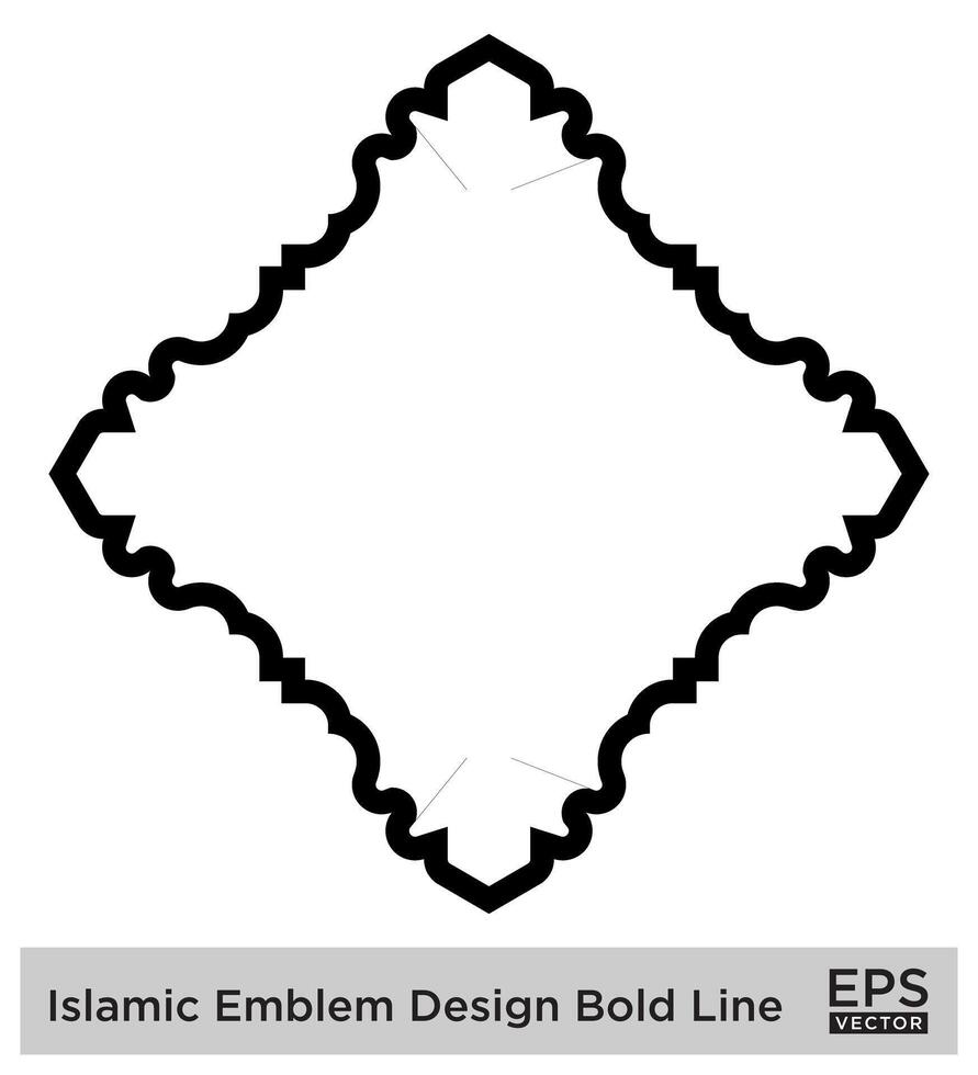 Islamic Amblem Design Bold Line Black Stroke silhouettes Design pictogram symbol visual illustration vector