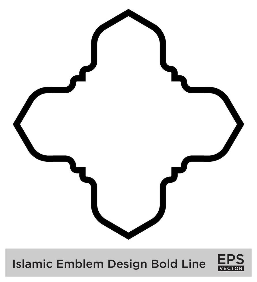 Islamic Amblem Design Bold Line Black Stroke silhouettes Design pictogram symbol visual illustration vector