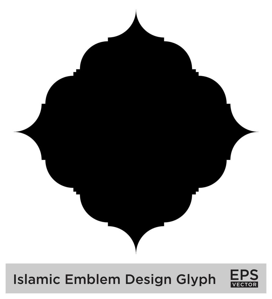 Islamic Amblem Design Glyph Black Filled silhouettes Design pictogram symbol visual illustration vector