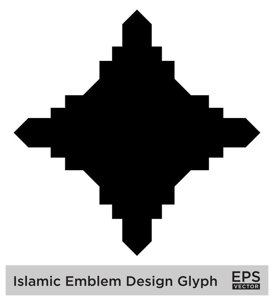 Islamic Amblem Design Glyph Black Filled silhouettes Design pictogram symbol visual illustration vector