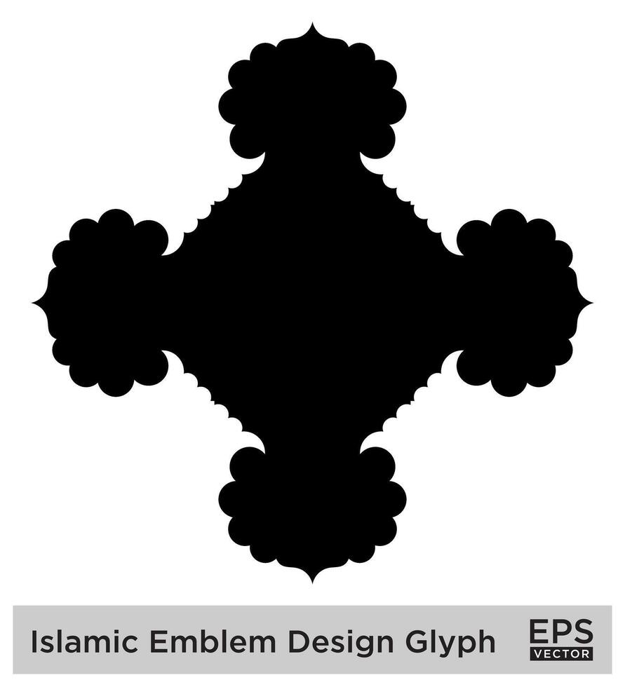 Islamic Amblem Design Glyph Black Filled silhouettes Design pictogram symbol visual illustration vector