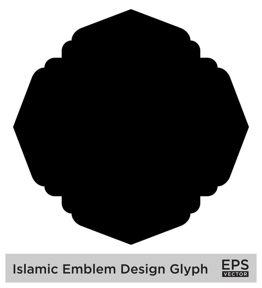 Islamic Amblem Design Glyph Black Filled silhouettes Design pictogram symbol visual illustration vector