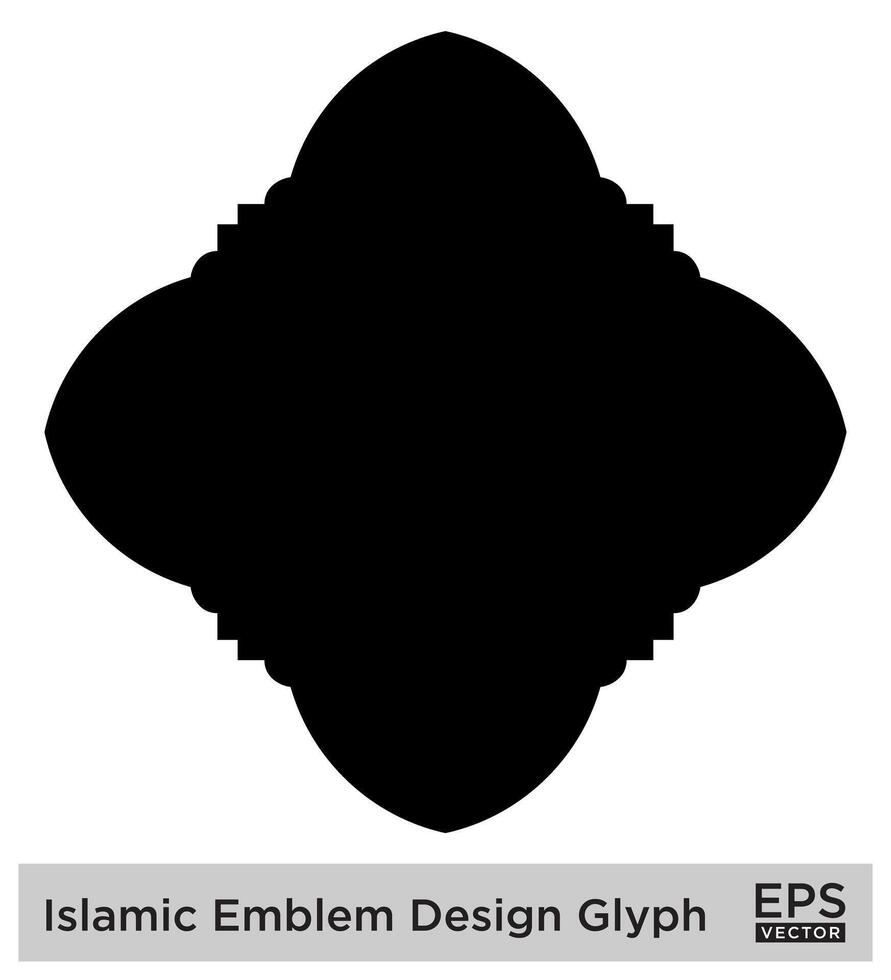 Islamic Amblem Design Glyph Black Filled silhouettes Design pictogram symbol visual illustration vector