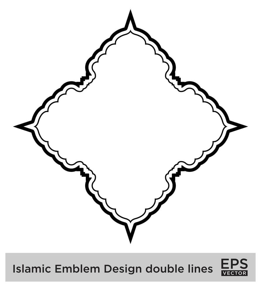 Islamic Amblem Design double lines Black Stroke silhouettes Design pictogram symbol visual illustration vector