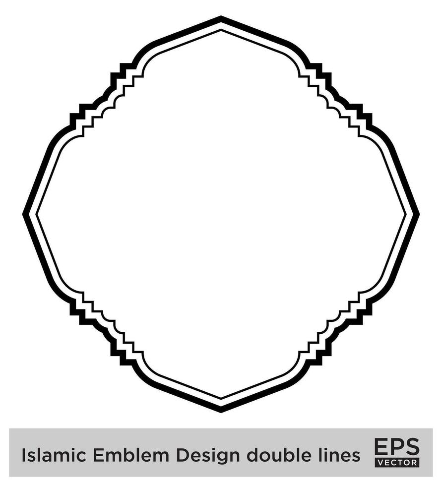 Islamic Amblem Design double lines Black Stroke silhouettes Design pictogram symbol visual illustration vector