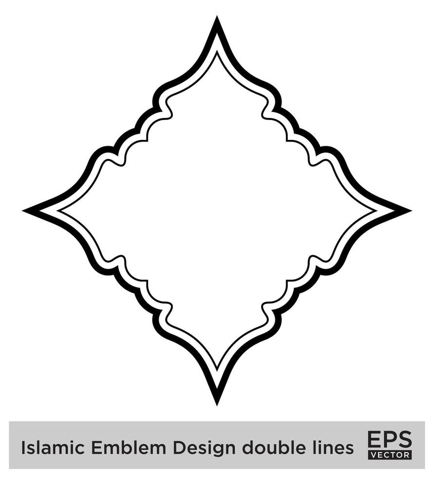 Islamic Amblem Design double lines Black Stroke silhouettes Design pictogram symbol visual illustration vector