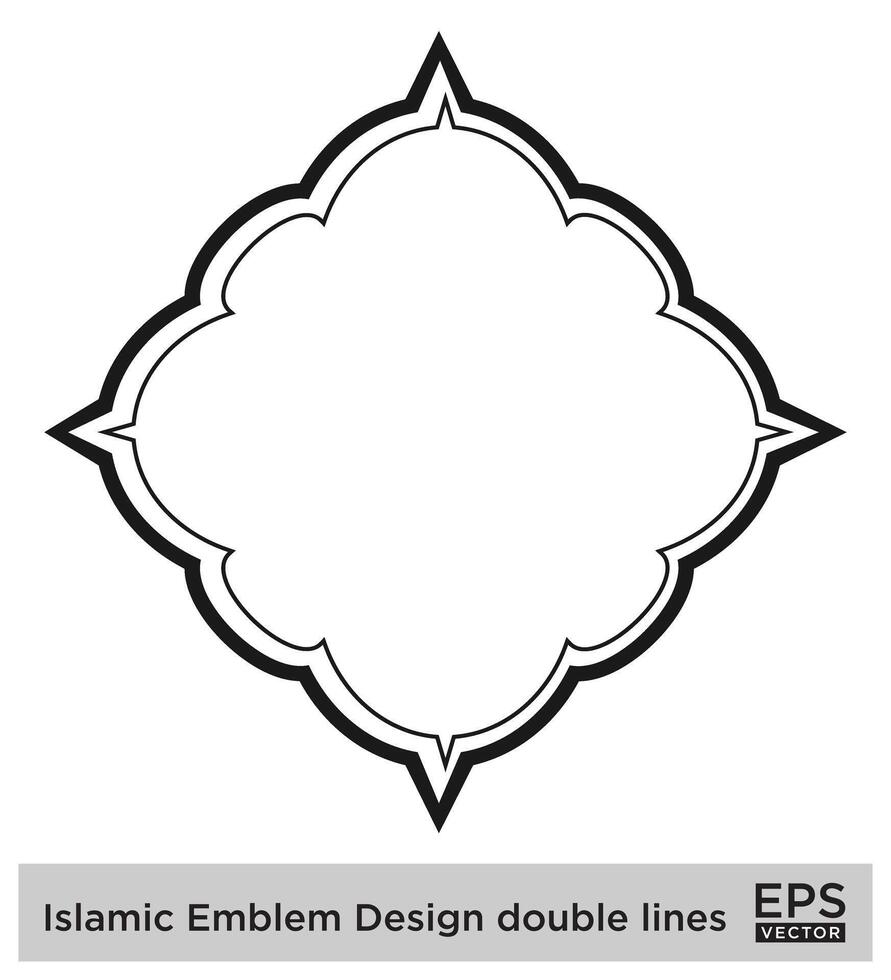 Islamic Amblem Design double lines Black Stroke silhouettes Design pictogram symbol visual illustration vector