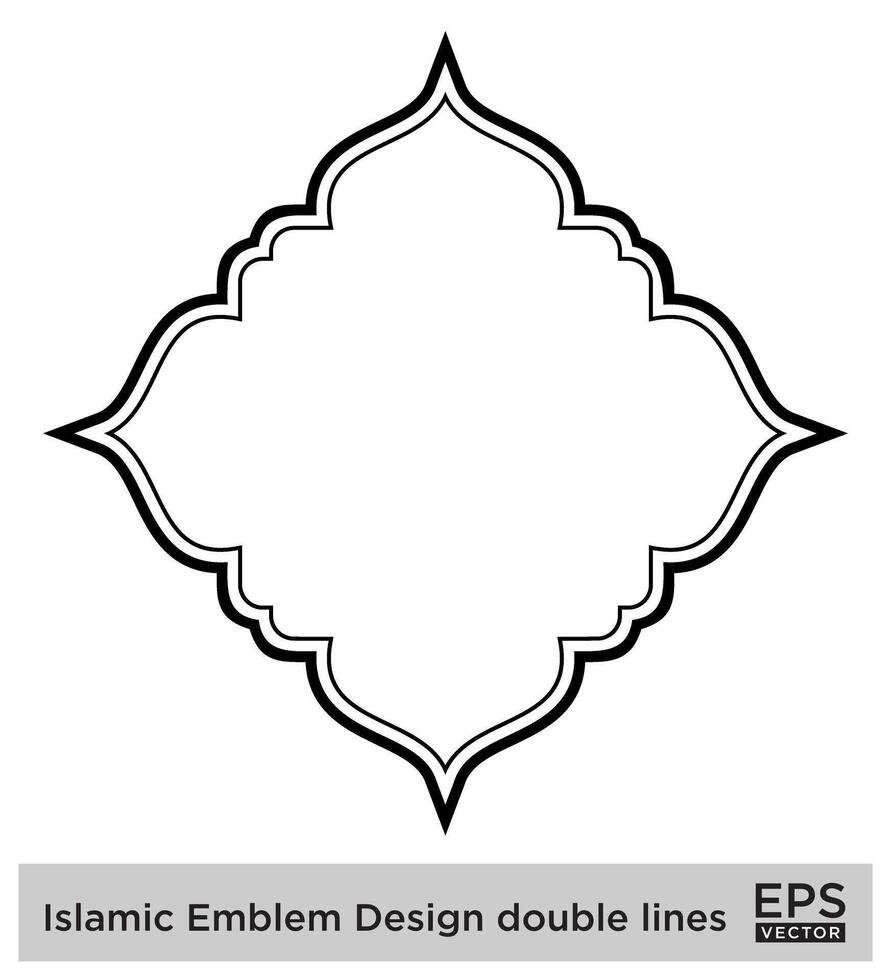 Islamic Amblem Design double lines Black Stroke silhouettes Design pictogram symbol visual illustration vector