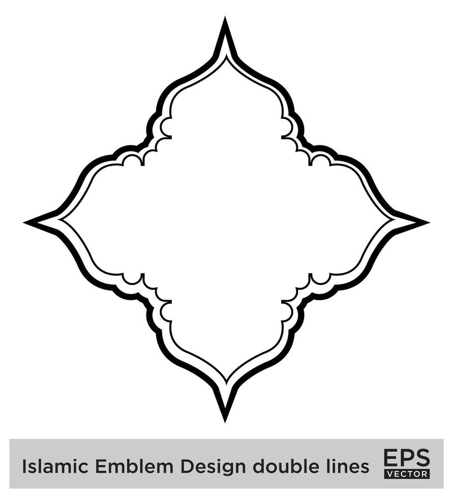 Islamic Amblem Design double lines Black Stroke silhouettes Design pictogram symbol visual illustration vector