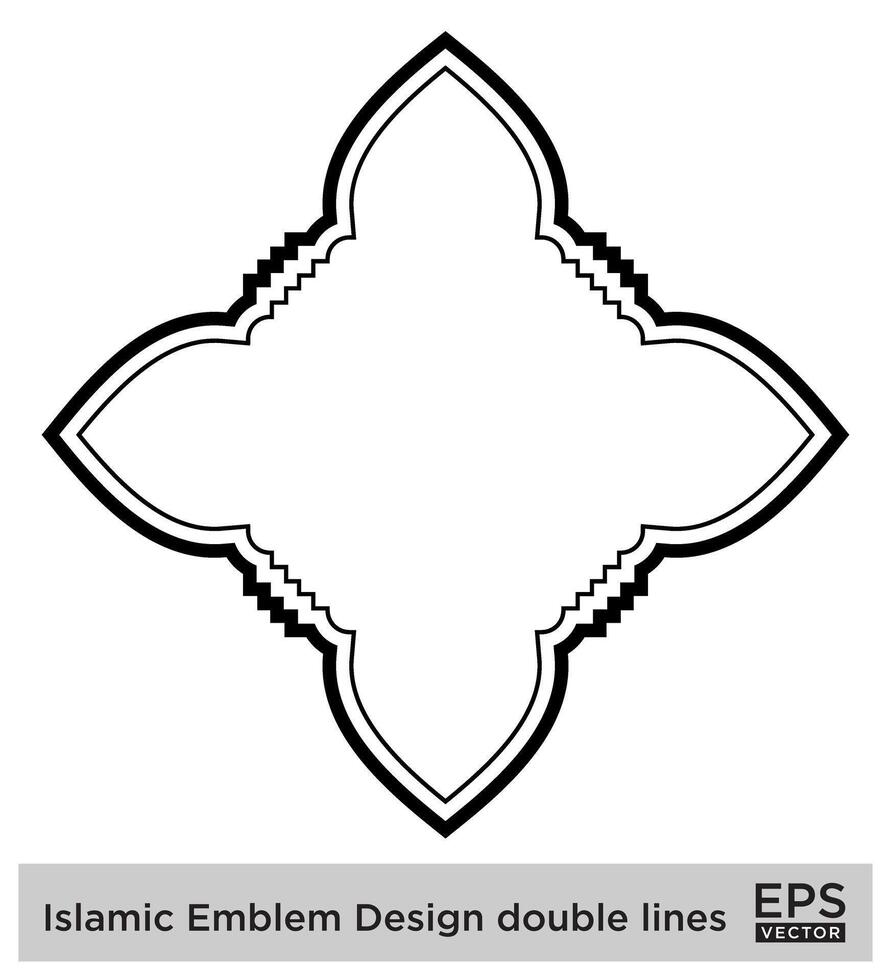 Islamic Amblem Design double lines Black Stroke silhouettes Design pictogram symbol visual illustration vector