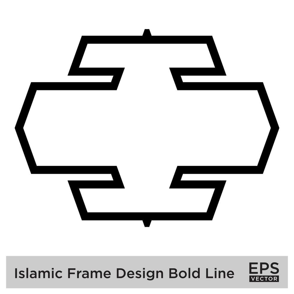 Islamic Frame Design Bold Line Black Stroke silhouettes Design pictogram symbol visual illustration vector