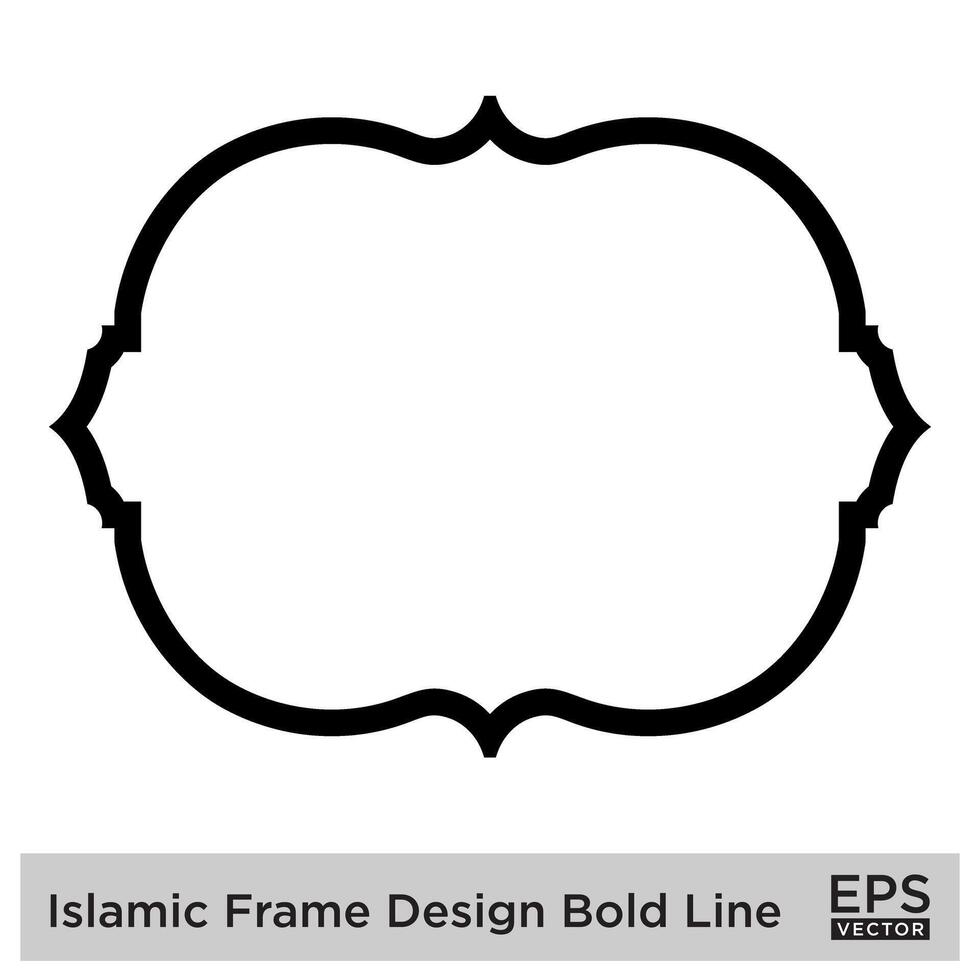 Islamic Frame Design Bold Line Black Stroke silhouettes Design pictogram symbol visual illustration vector