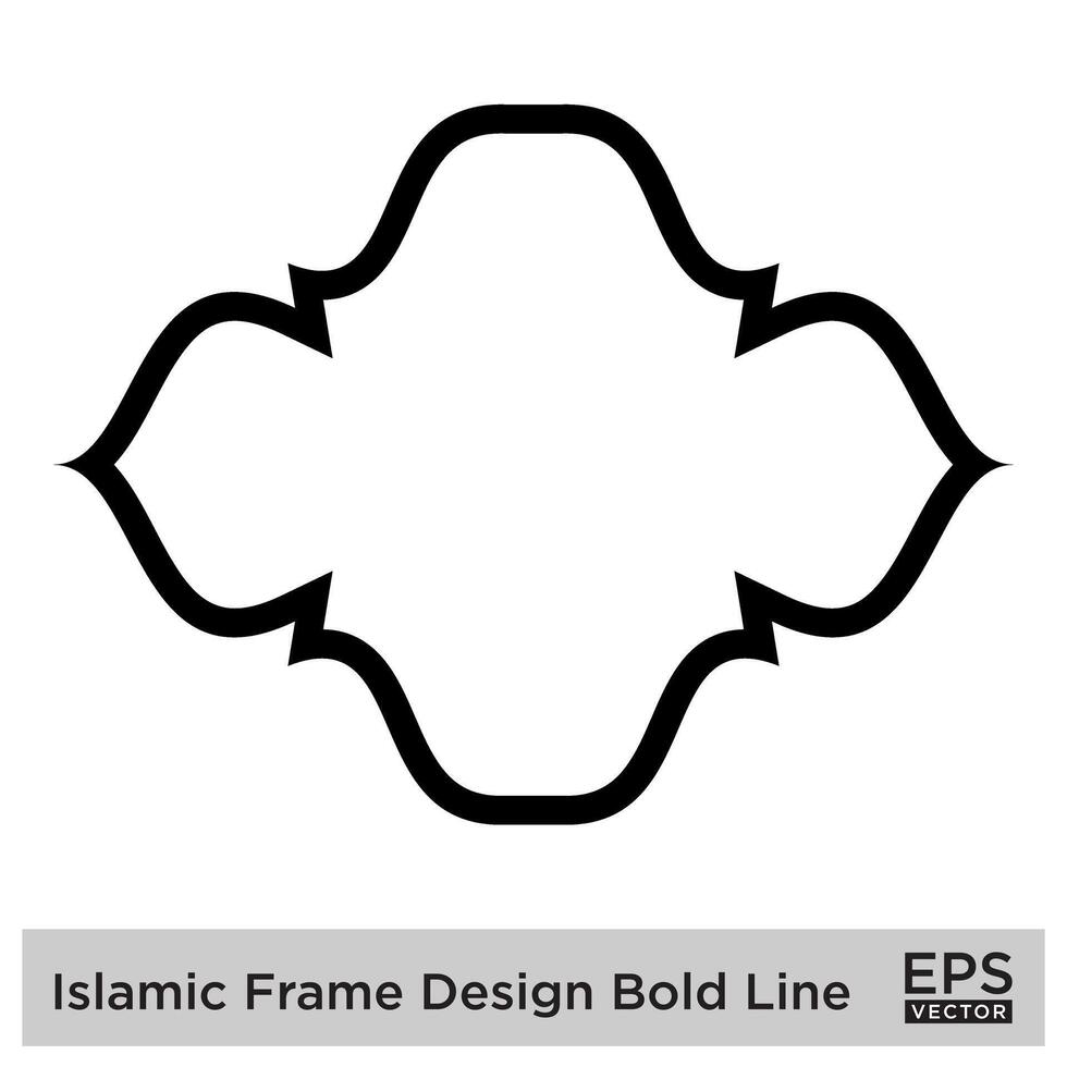 Islamic Frame Design Bold Line Black Stroke silhouettes Design pictogram symbol visual illustration vector