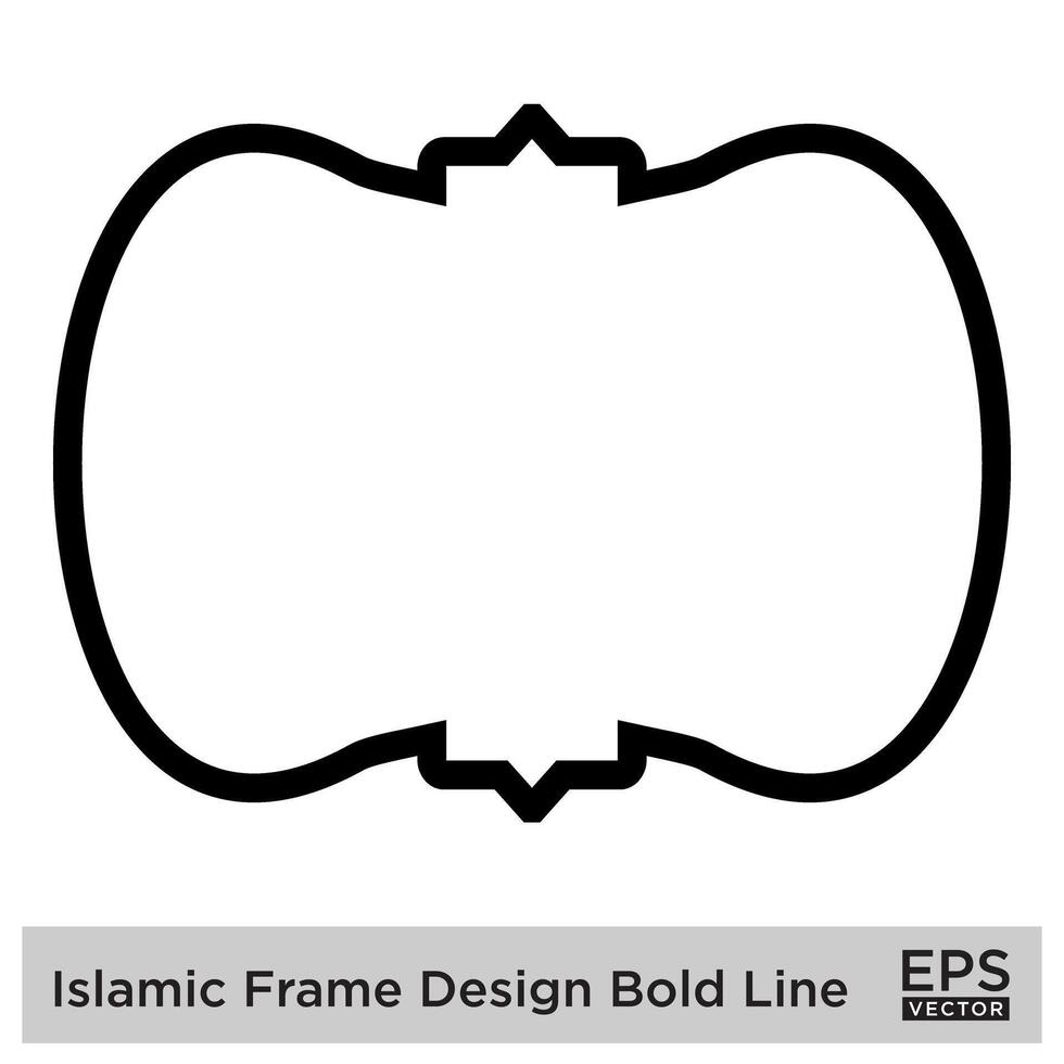 Islamic Frame Design Bold Line Black Stroke silhouettes Design pictogram symbol visual illustration vector