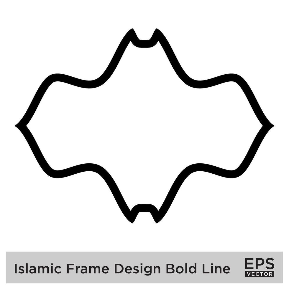 Islamic Frame Design Bold Line Black Stroke silhouettes Design pictogram symbol visual illustration vector