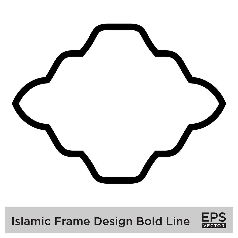 Islamic Frame Design Bold Line Black Stroke silhouettes Design pictogram symbol visual illustration vector