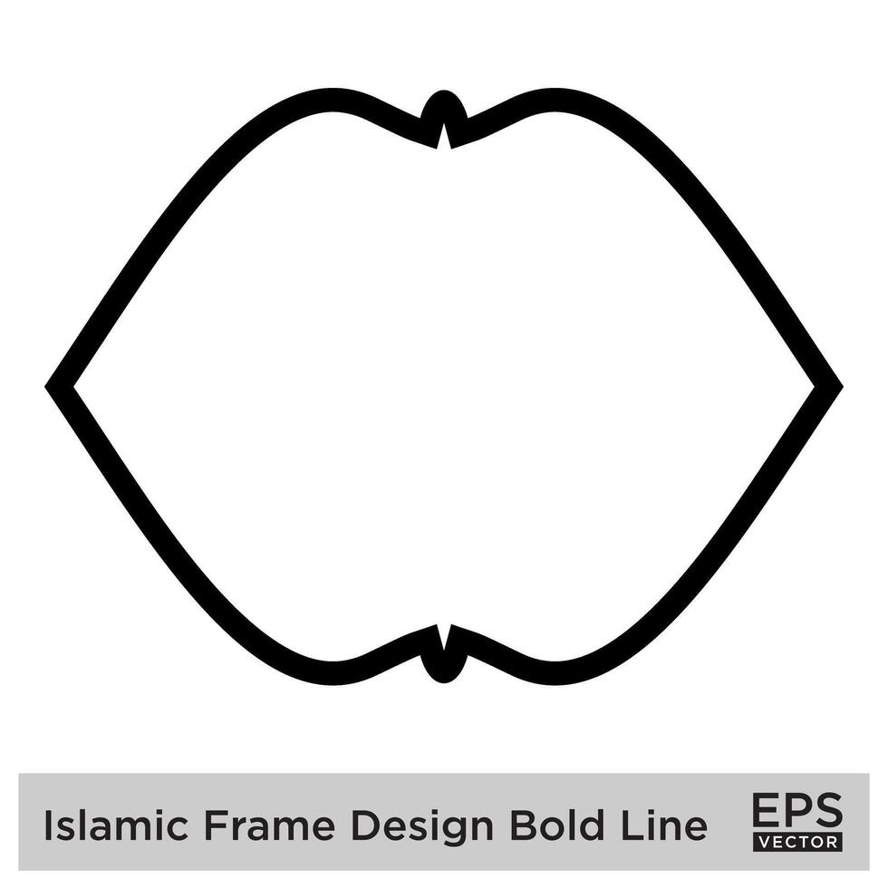 Islamic Frame Design Bold Line Black Stroke silhouettes Design pictogram symbol visual illustration vector