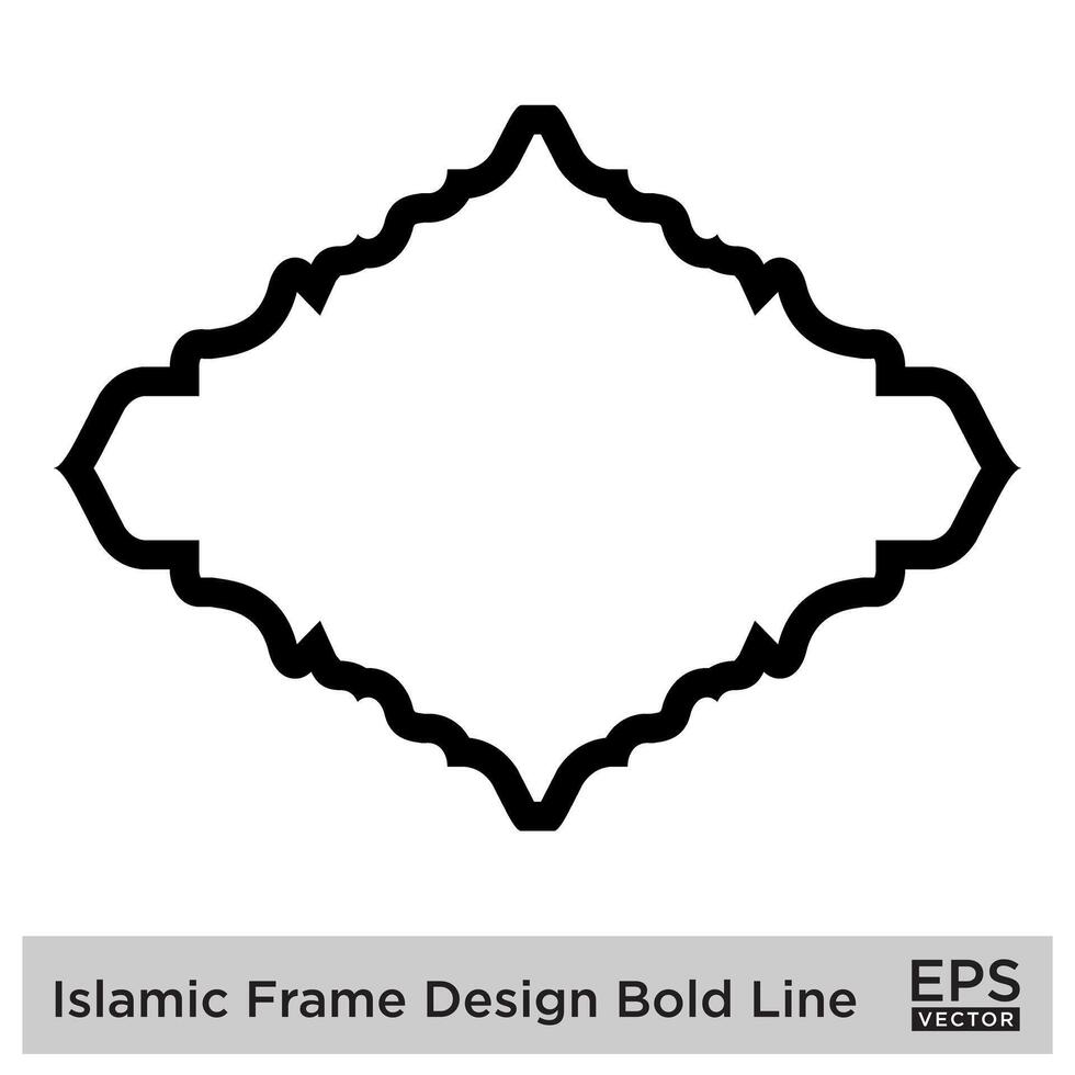 Islamic Frame Design Bold Line Black Stroke silhouettes Design pictogram symbol visual illustration vector