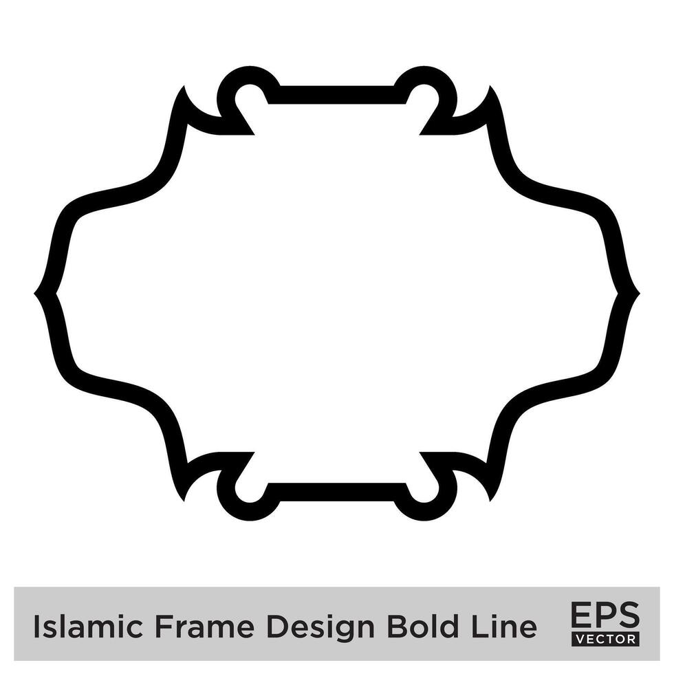 Islamic Frame Design Bold Line Black Stroke silhouettes Design pictogram symbol visual illustration vector