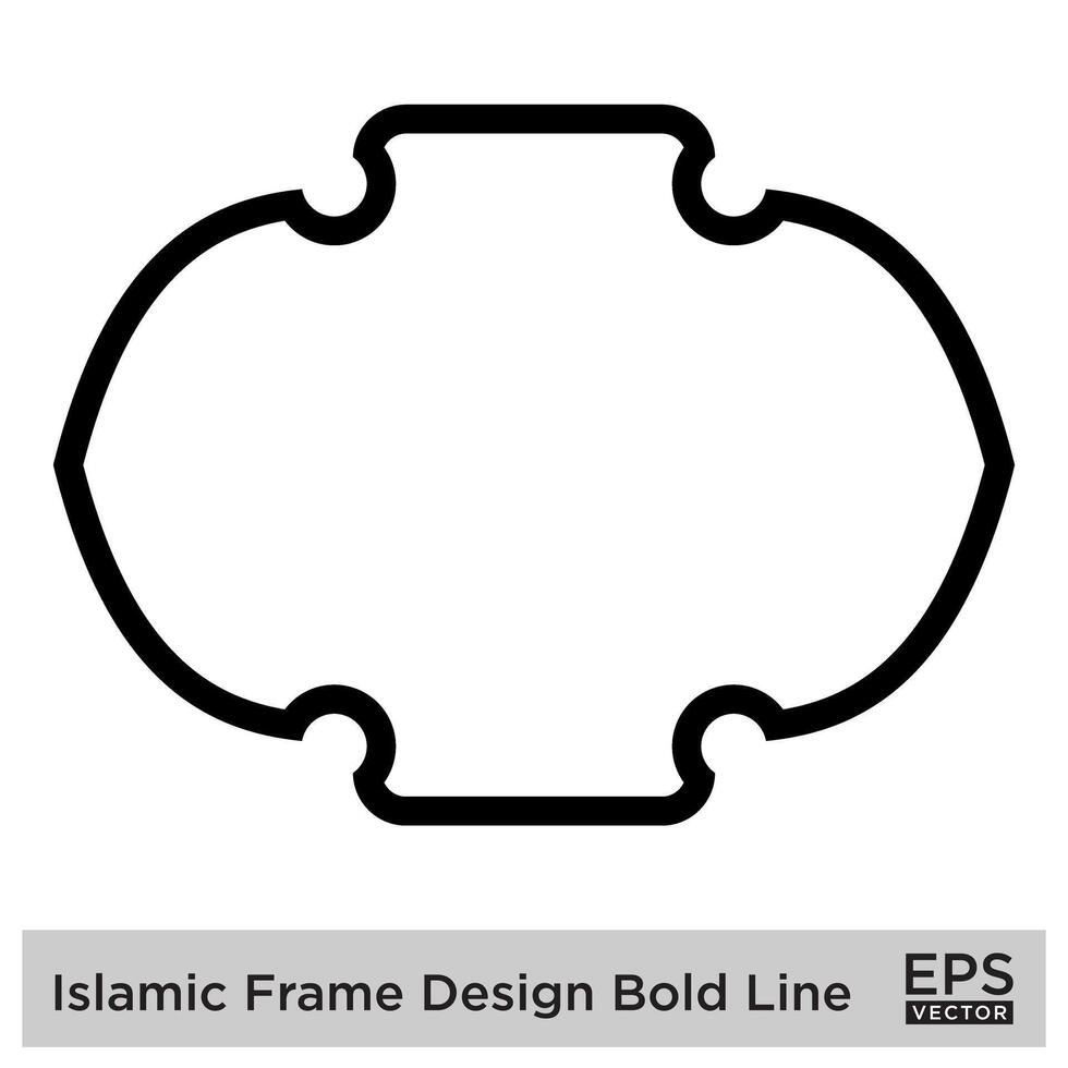 Islamic Frame Design Bold Line Black Stroke silhouettes Design pictogram symbol visual illustration vector