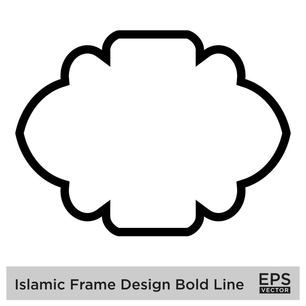 Islamic Frame Design Bold Line Black Stroke silhouettes Design pictogram symbol visual illustration vector