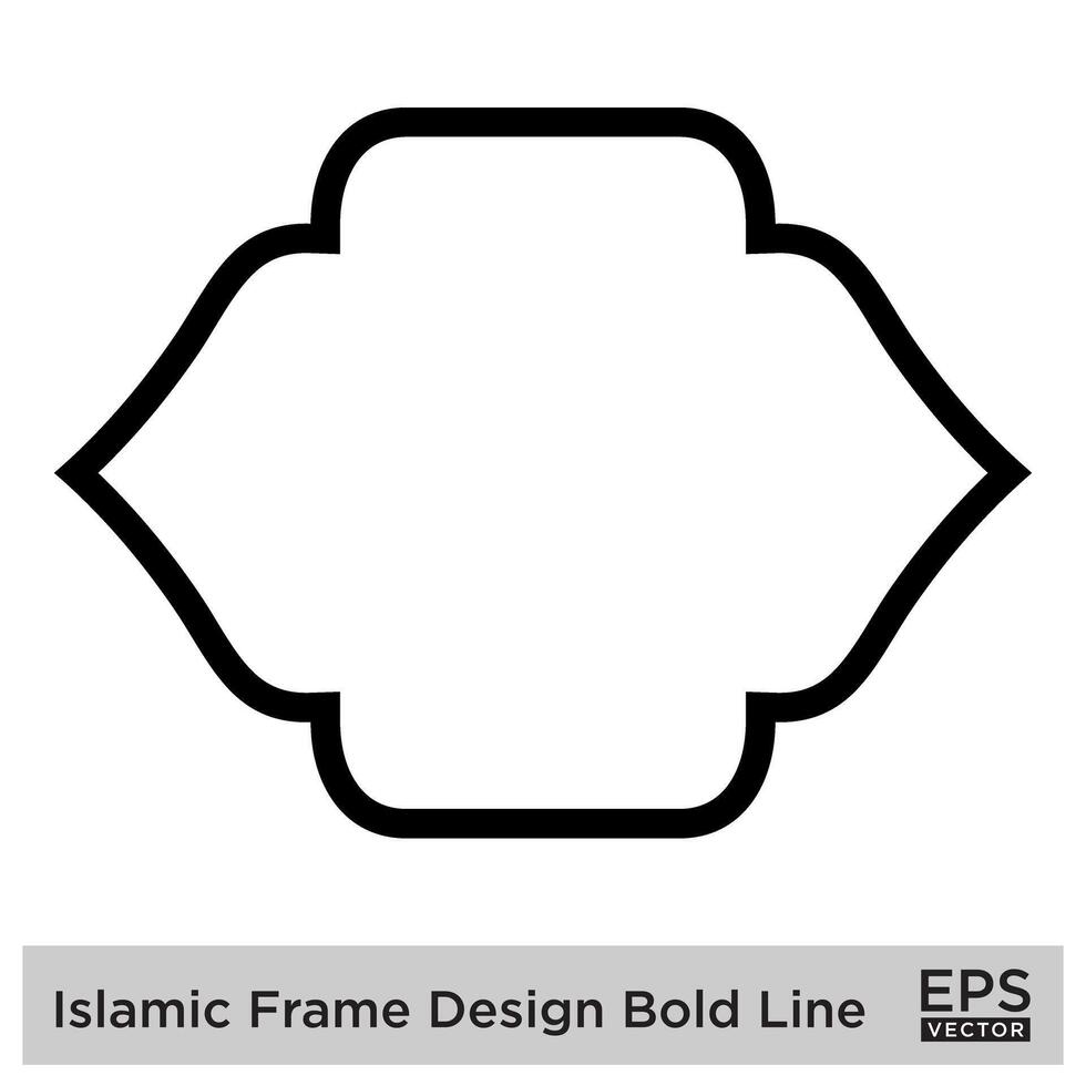 Islamic Frame Design Bold Line Black Stroke silhouettes Design pictogram symbol visual illustration vector