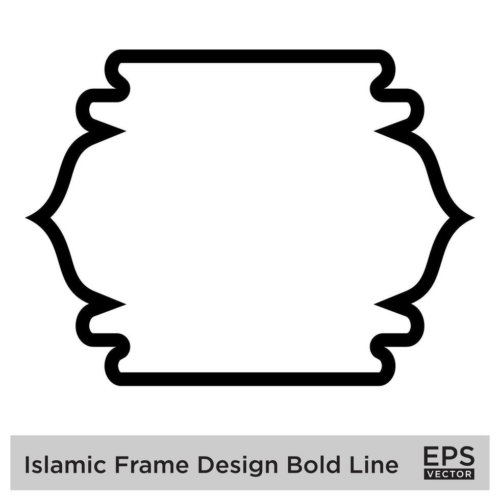 Islamic Frame Design Bold Line Black Stroke silhouettes Design pictogram symbol visual illustration vector