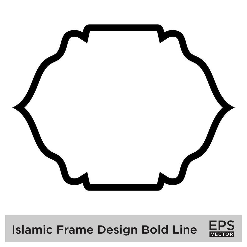 Islamic Frame Design Bold Line Black Stroke silhouettes Design pictogram symbol visual illustration vector
