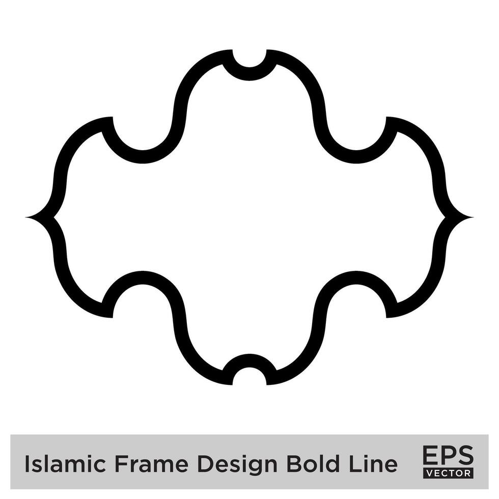 Islamic Frame Design Bold Line Black Stroke silhouettes Design pictogram symbol visual illustration vector