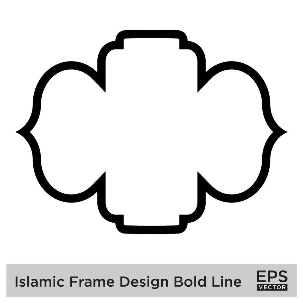 Islamic Frame Design Bold Line Black Stroke silhouettes Design pictogram symbol visual illustration vector