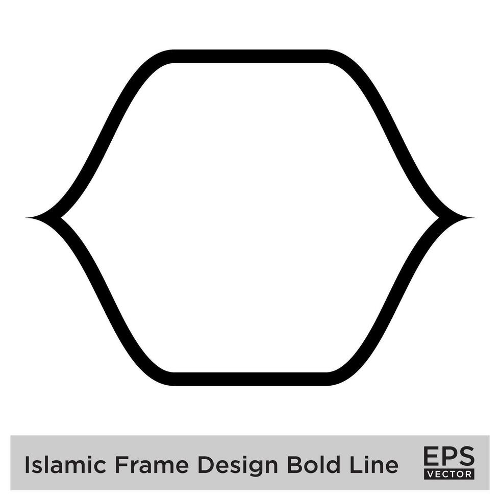 Islamic Frame Design Bold Line Black Stroke silhouettes Design pictogram symbol visual illustration vector