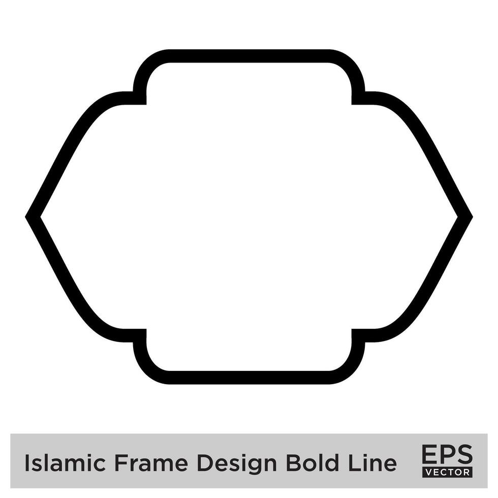 Islamic Frame Design Bold Line Black Stroke silhouettes Design pictogram symbol visual illustration vector