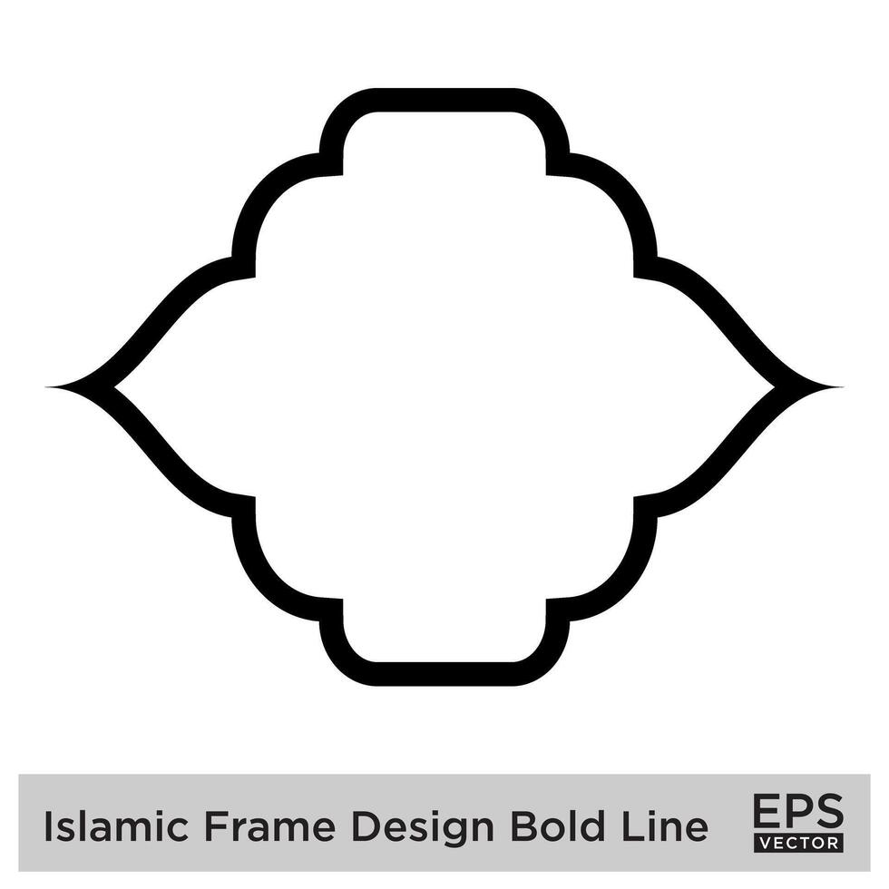 Islamic Frame Design Bold Line Black Stroke silhouettes Design pictogram symbol visual illustration vector