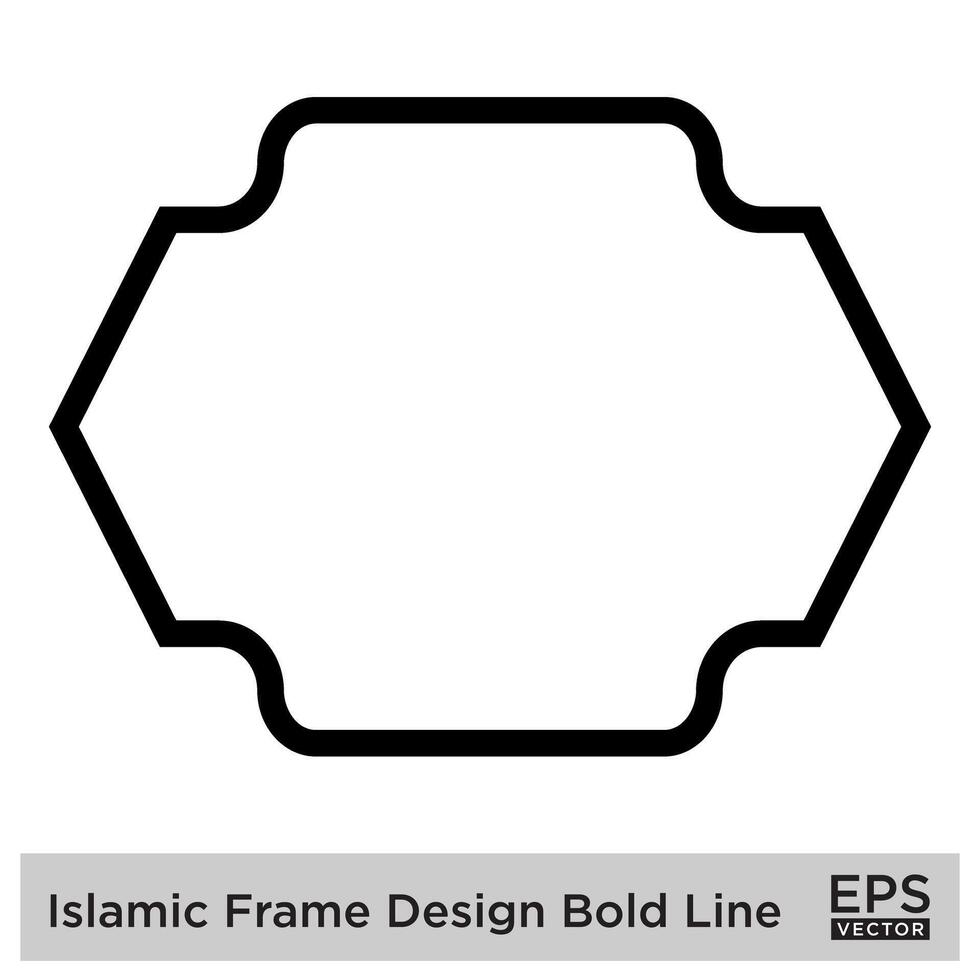 Islamic Frame Design Bold Line Black Stroke silhouettes Design pictogram symbol visual illustration vector