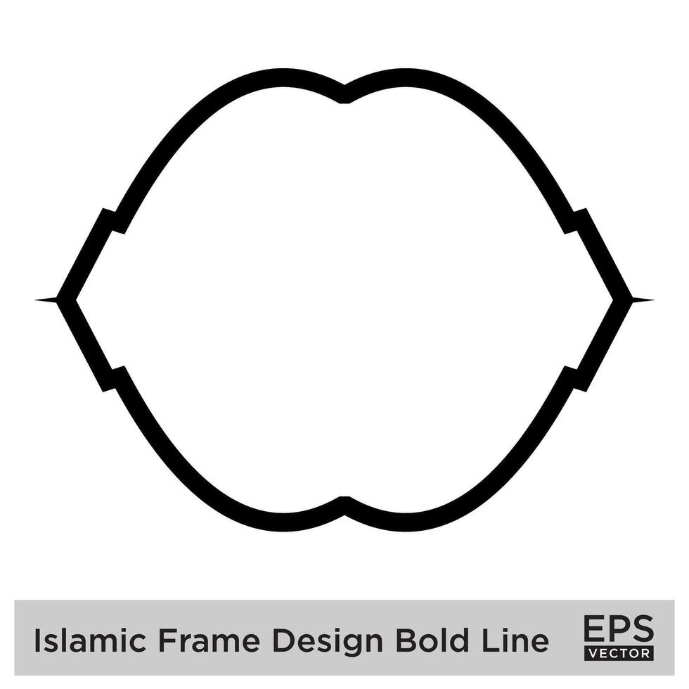 Islamic Frame Design Bold Line Black Stroke silhouettes Design pictogram symbol visual illustration vector