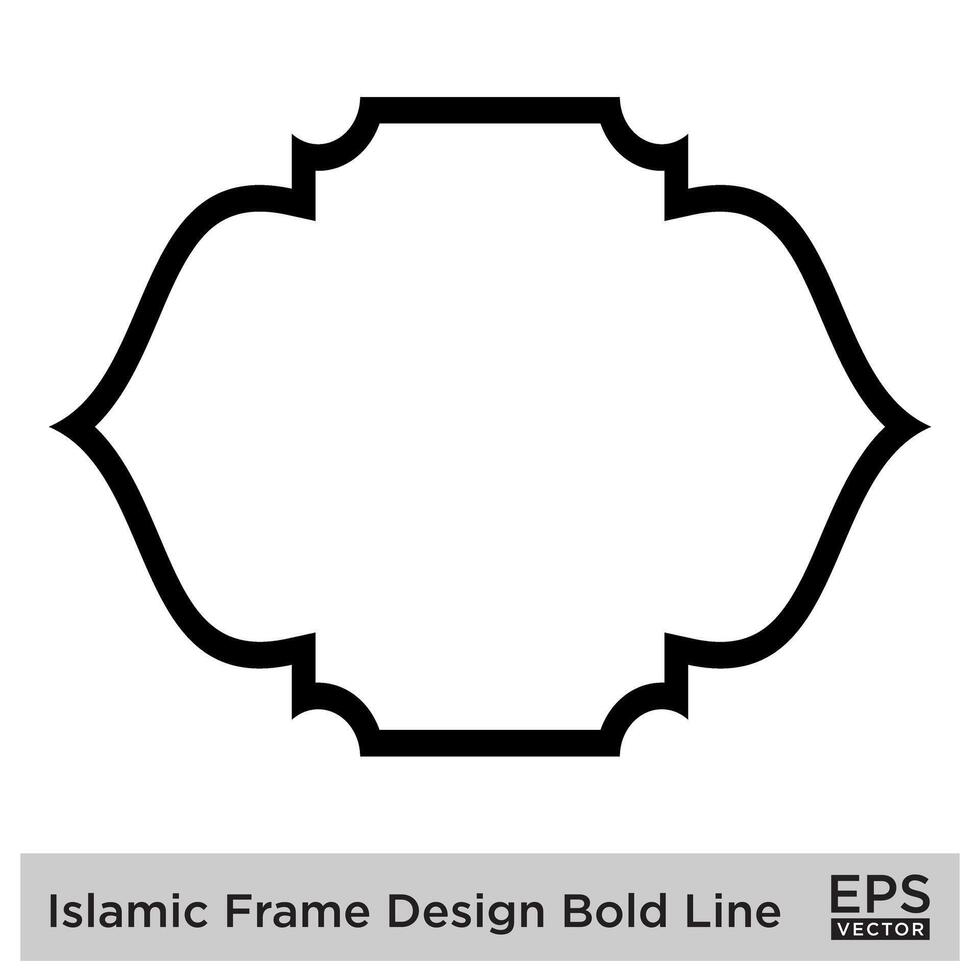 Islamic Frame Design Bold Line Black Stroke silhouettes Design pictogram symbol visual illustration vector